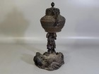 Japanese Bronze Statue Incense Burner Demon 10 4 Inch Antique Meiji Censer Fs