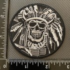 Indian Chief Skull Embroidered Iron On Motorcycle Biker Morale Patch New