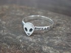 Native American Indian Sterling Silver Alien Ring - Lopez - Size 8