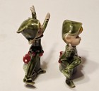 2 Lefton Vintage 1950 s Pixie Elf Mushroom Ceramic Figurines Japan 