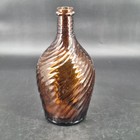 Owens Illinois Duraglas Dark Amber Glass Bottle Jug Swirl Pattern 11    Tall