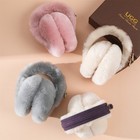 Ugg Earmuffs Sheepskin Wool Foldable Winter Earflaps Mens Womens Ears Protect