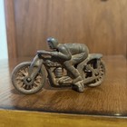 Vintage 1930s Hubley    speed    Cast Iron Toy Motorcycle     Red Racer