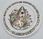 Oneida 1972 Deluxe Grover Basset Hound Dog Kid s Plastic Plate Alphabet Vintage