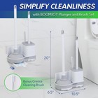 Toilet Brush And Plunger Set With Crevice Cleaning Brush  White Plunger