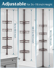 Rustproof Shower Corner Caddy Organizer For Bathroom  Tension Pole With 4 Basket
