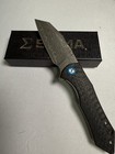 Sigma 67 Layer Damascus Tanto Blade  Carbon Fiber Black Handle