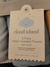 Baby 3pk Muslin Infant Hooded Towel - Cloud Island     New  30   x30   