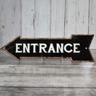 Entrance Left Arrow Vintage Looking Metal Sign 5x17 205170004017