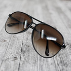 Vintage Aviator Sunglasses Black Metal Carbon Fibre Frame Taiwan 8050 Top Gun
