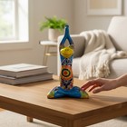 Colorful Hand Painted Talavera Frog Statue   Large Mexican Art Decor