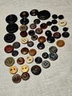 Antique Button Lot 250   Bone  Metal  Mop Bakelite  Glass  Wood  1890 s - 1950 s