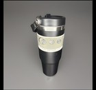 Vacuum Insulated Mug 30oz White Black Purple 3 Way Lid With Handle   Straw