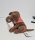 Vintage 1998 Infamous Meanies Buddy The Dog Dark Brown Plush Nwt Idea Factory