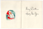 Vintage Christmas Card  Embossed Snowfakes Jolly Santa Claus  Hallmark   Unused