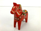Vtg Nils Olsson Swedish Wooden Dala Horse Hand Painted Carved 3  Tall