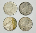 Lot Of 4 Peace Silver Dollars 1922-1923 90  Silver Circulated