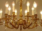 Antique Vintage Chandelier Brass Crystal 12 Light    25  Lightings Fixtures