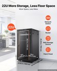 Vevor 22u Network Cabinet Server Rack 23 6 In With Built-in Pdu 2 Fans Led Light