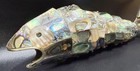 Vintage Mexican Abalone Shell Fish Sculpture 7    Inlaid Mid-century Folk Art Mop