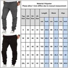 Mens Elasticated Waist Cargo Combat Work Trousers Joggers Pocket Cuffed Pants Us