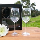 Bride Groom Personalised Engraved Wedding Wine Toast Glasses Gift Box Present