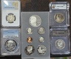    7-pc Graded Silver Coin Lot - Pcgs Ngc Icg Proofs  Barber  1993 Commem Set