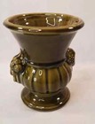 Vintage Vase Urn Floraline 535 Pottery Planter Green Usa 60s Glossy 6 5  Tall