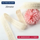 21 Yards Lace Ribbon Beige Cotton Lace Trim Vintage Decorative Ribbon Fabric For