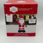 Holiday Living 6 Ft Led Reversible Santa And Snowman Air Blown Inflatable