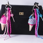 Mini Ice Cream Tassel Key Chain Cute Backpack Charm Women Fashion Gift