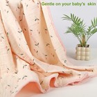 Baby Blanket Crib Quilt Pink Floral Print 40x40 Inch Soft Toddler