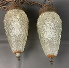 Vintage Mid Century Hanging Double Pendant Light Vanity Swag Hollywood Regency