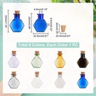 1set 8pcs Mini Colored Glass Bottles Tiny Spell Jars Hexagon Potion Bottles