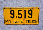 1955 Missouri Truck License Plate
