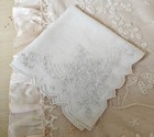 Gorgeous Antique Vintage Madeira Appenzell Hand Embroidered Linen Hankie Hanky