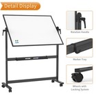 Magnetic Mobile Whiteboard  48 X 36 Inches  Black Aluminium Frame And Stand