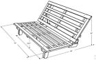 Carson Futon Frame - 100  Plantation Grown Wood - Java Brown Finish - Frame Only