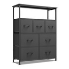 7 Black Fabric Drawers Dresser Chest Of Drawers Modern Storage Bedroom Furniture