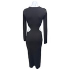 Dynamite Black Cutout Long Sleeve Midi Fitted Bodycon Knit Sweater Dress Size M