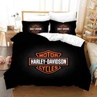 3d Black Harley-davidson Motorcycle Quilt Cover Duvet Cover Comforter Set