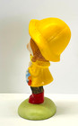 Vintage Hallmark Slickers Girl In Raincoat Holding Umbrella W little Bird Figure