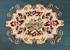 Vintage Framed Needlepoint With Petit Point Hand Sewn