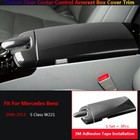 For  Benz S W221 Carbon Fiber Car Center Console Armrest Box Cover Trims