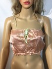 Antique 1920   s Peach Silk Embroidered Camisole Corset Cover Cami Bralette Size S
