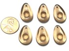 6 Pcs Vintage Topaz Top Drilled Transparent Smoke Topaz Glass Trade Beads