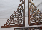 Antique Set Of  3 Matching Ornate Victorian  Iron  Shelf Brackets  8  X 6  