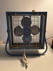 Vintage Galaxy Box Fan Blue 2 Speed With Stand 1970s Mid Century Modern Working