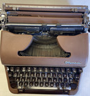     vintage Olympia Sm4 Crowned  s  Logo Portable Typewriter W carrying Case