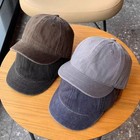 Retro Washed Cotton Short Brim Baseball Cap Women Men Adjustable Snapback Cap